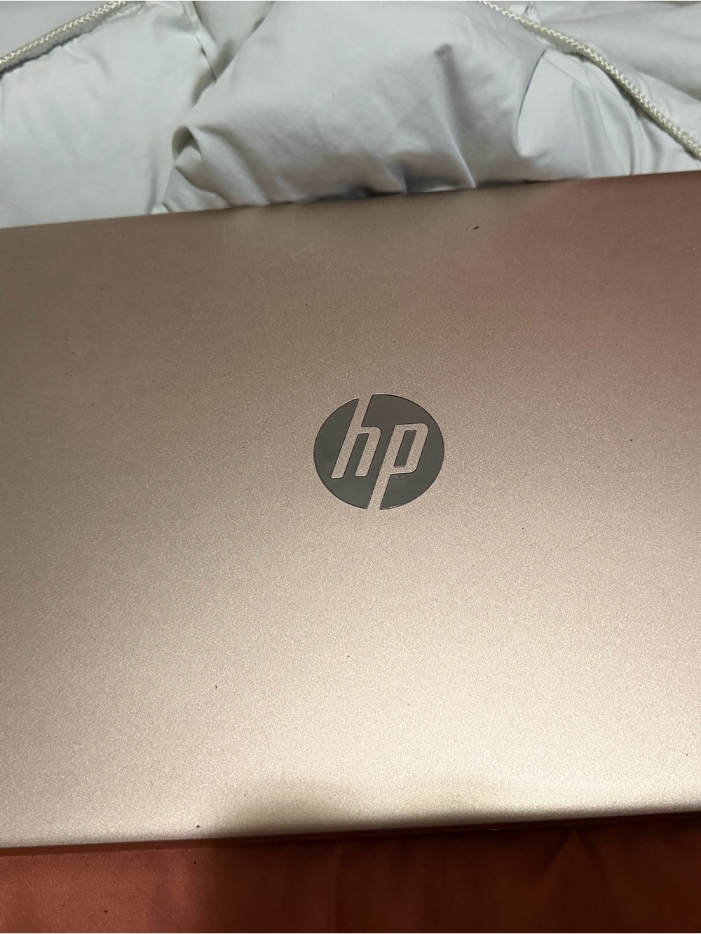 HP Rose Gold Notebook Laptop with Centered HP Logo